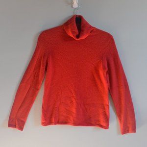 Lord & Taylor Red Cashmere Turtleneck Sweater